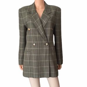 Vintage Jones New York Plaid Double-Breasted Blazer